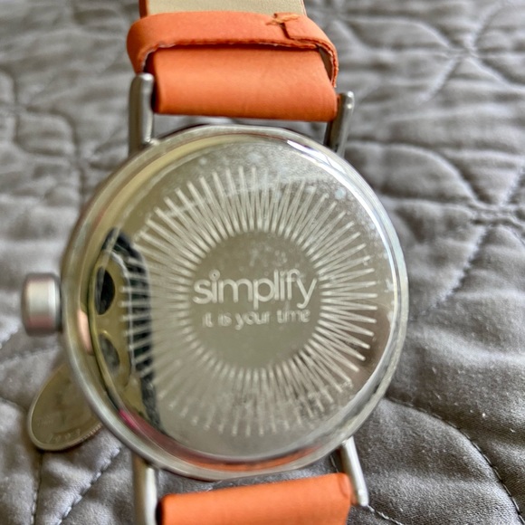 Simplify Watch With Orange Leather Band - Picture 6 of 9